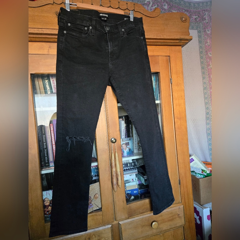 Madewell Skinny Jeans 100% Cotton Distressed Rigid Denim Waist 32 - Picture 2 of 12